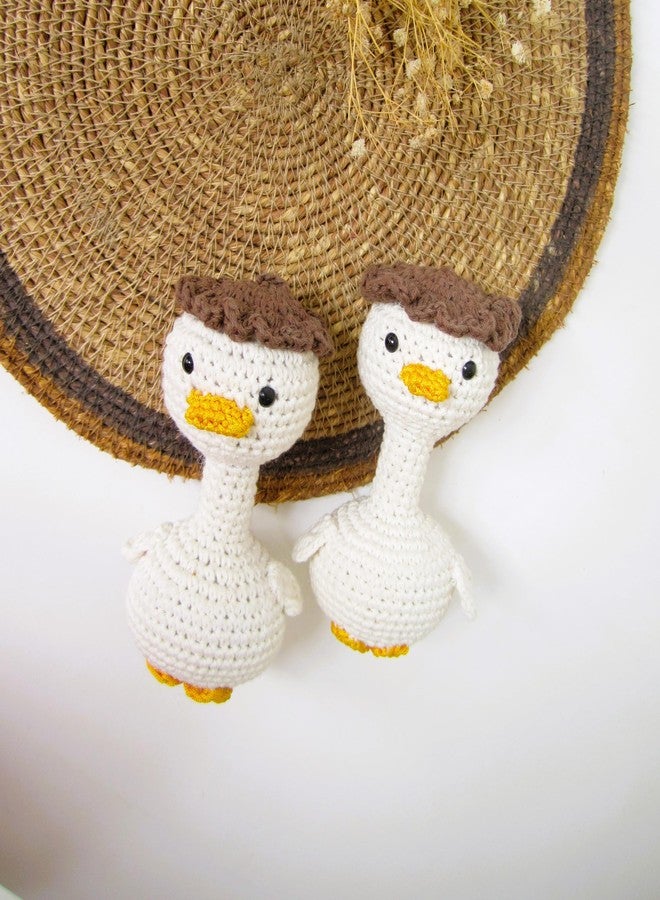 Kind Strings Handmade Crochet Duck Soft Toy - Plush Stuffed Animal for Babies & Kids - Montessori Gift for Baby Girl or Boy - Safe, Cute & Adorable Nursery Decor - Set of - 2 (Brown) - Image 4